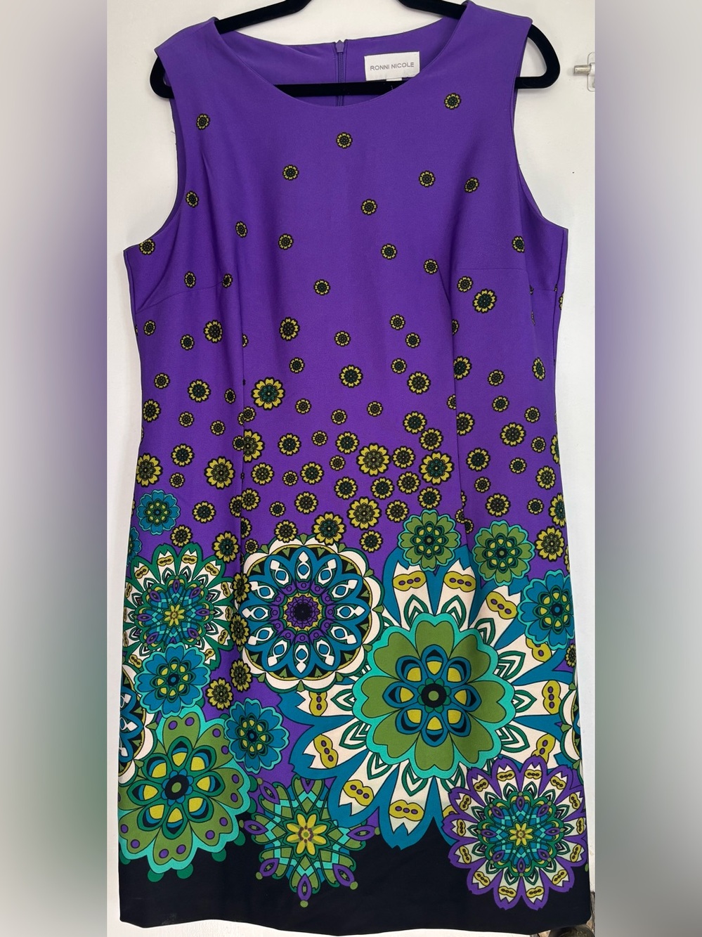 Ronni Nicole Purple Floral Sleeveless dress